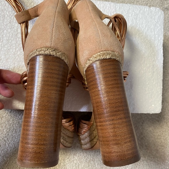 JC JOHN CAMUTO Ankle wrap leather high heels rose gold 6.5 - Picture 12 of 13